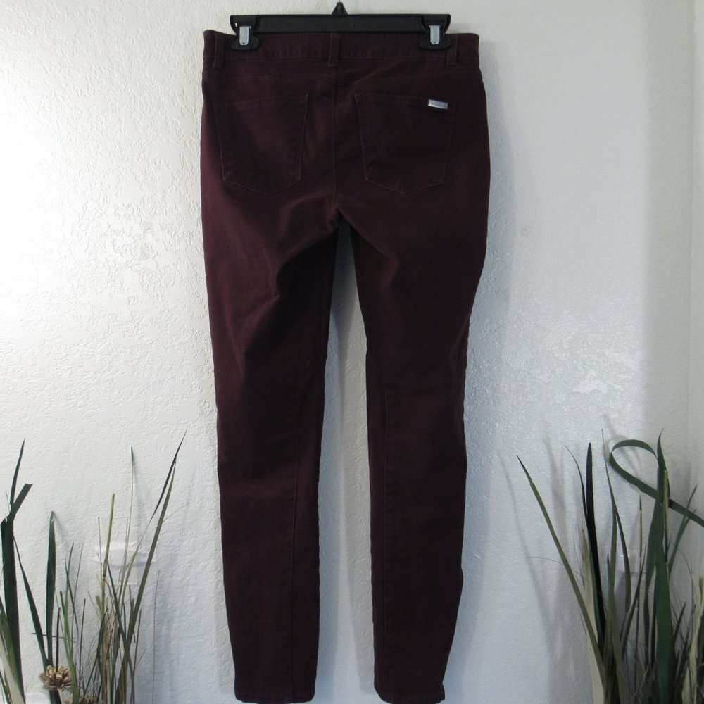 Wine Stretch Skinny Leg Jeans Zip Ankle Sz 4 R - Picture 6 of 13